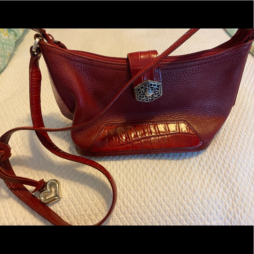 Brighton Red Leather Crossbody Handbag